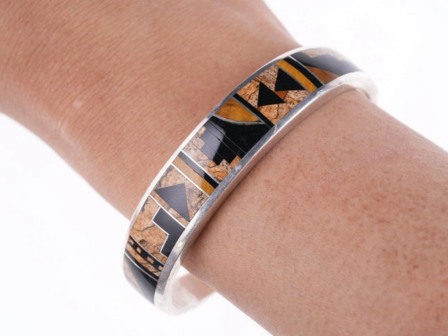 6.25" Supersmith "Native Earth" David Rosales Native American sterling bracelet - Estate Fresh Austin