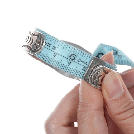 6.25" UITA6 1930's Navajo ingot silver and turquoise cuff bracelet - Estate Fresh Austin