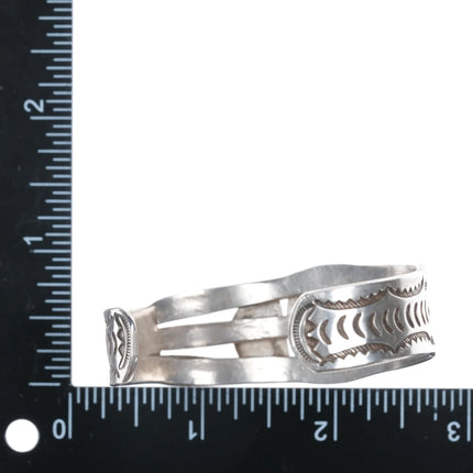 6.25" UITA6 1930's Navajo ingot silver and turquoise cuff bracelet - Estate Fresh Austin