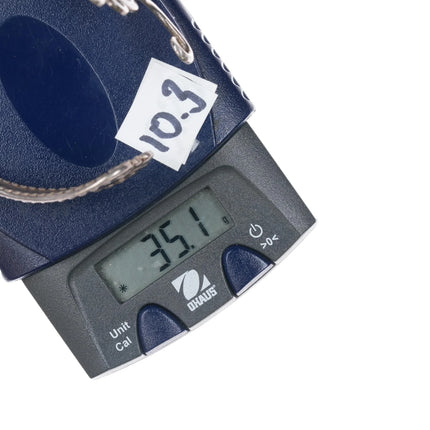 6.25" Vintage Modernist sterling fork cuff bracelet with turquoise - Estate Fresh Austin