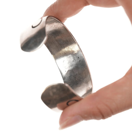 6.25" Vintage Navajo Overlay cuff bracelet sterling silver - Estate Fresh Austin