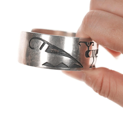 6.25" Vintage Navajo Overlay cuff bracelet sterling silver - Estate Fresh Austin