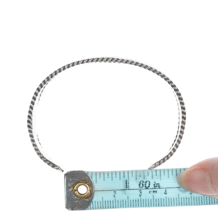 6.25" Vintage Native American silver rope border cuff bracelet - Estate Fresh Austin