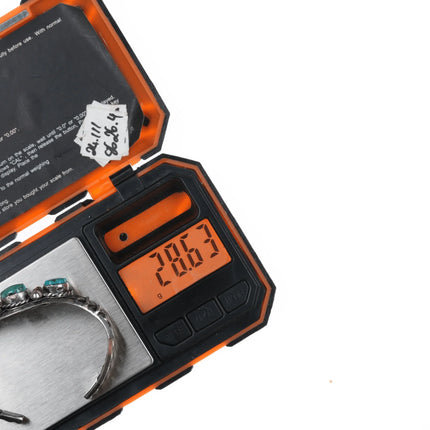 6.25" Vintage Native American silver three stone turquoise cuff bracelet - Estate Fresh Austin