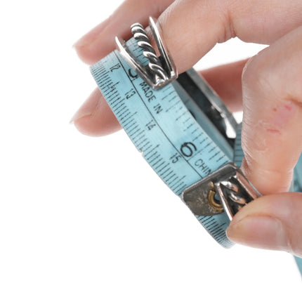 6.25" Vintage Native American silver three stone turquoise cuff bracelet - Estate Fresh Austin