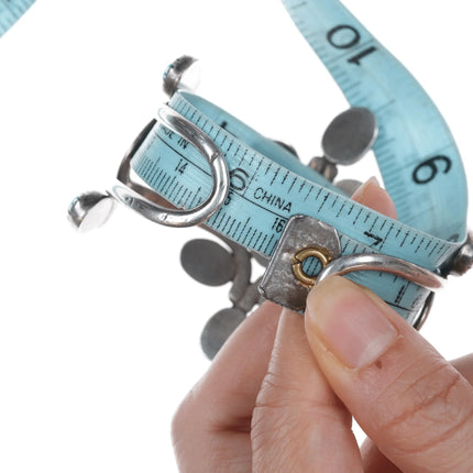 6.25" Vintage Native American silver wire cuff bracelet with turquoise - Estate Fresh Austin