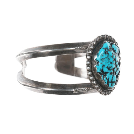 6.25" Vintage Native American sterling and turquoise cuff bracelet - Estate Fresh Austin