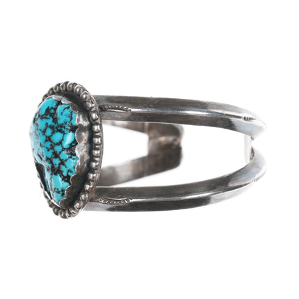 6.25" Vintage Native American sterling and turquoise cuff bracelet - Estate Fresh Austin