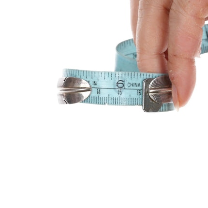 6.25" Vintage Native American Sterling feather cuff bracelet - Estate Fresh Austin