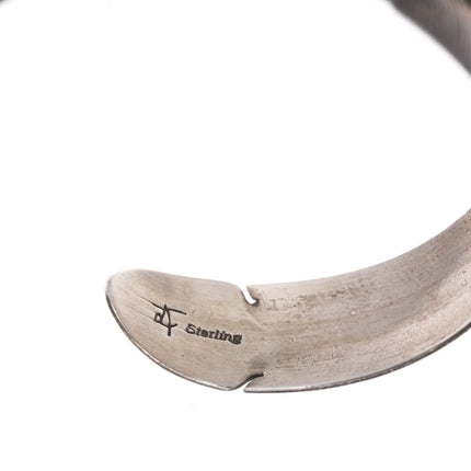 6.25" Vintage Native American Sterling feather cuff bracelet - Estate Fresh Austin