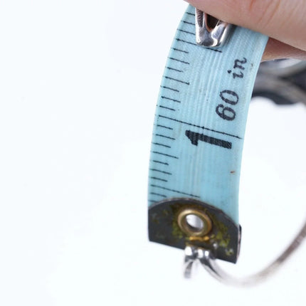 6.25" Vintage Native American Sterling mother of pearl cuff bracelet - Estate Fresh Austin