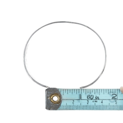 6.25" Vintage Navajo Chip inlay silver cuff bracelet with stamped design - Estate Fresh Austin