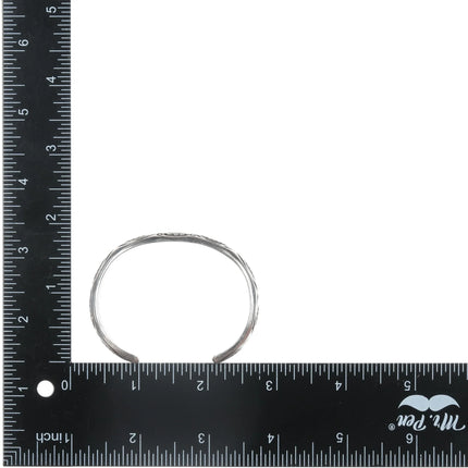 6.25" Vintage Navajo Deep stamped silver cuff bracelet - Estate Fresh Austin