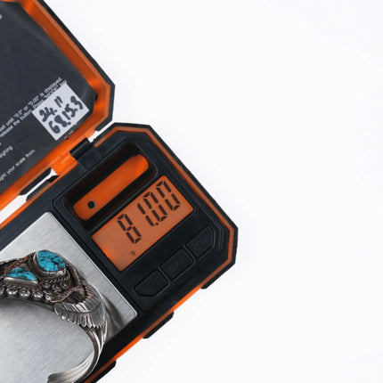 6.25" Vintage Navajo Silver cuff bracelet with two turquoise and leaves - Estate Fresh Austin