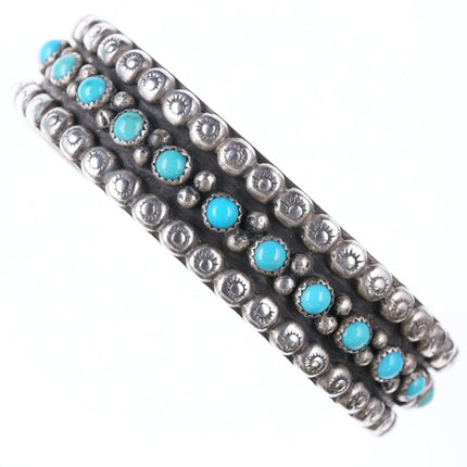 6.25" Vintage Navajo Silver snake eye turquoise bracelet - Estate Fresh Austin