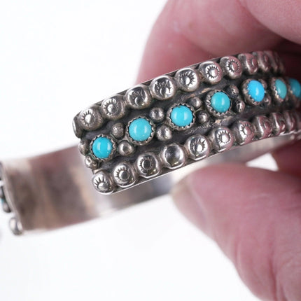 6.25" Vintage Navajo Silver snake eye turquoise bracelet - Estate Fresh Austin