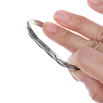 6.25" Vintage Navajo Stamped silver cuff bracelet - Estate Fresh Austin