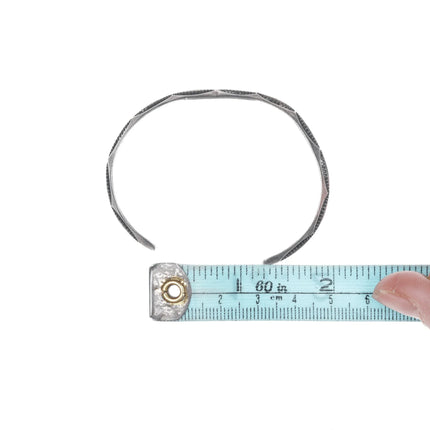 6.25" Vintage Navajo Stamped silver cuff bracelet - Estate Fresh Austin