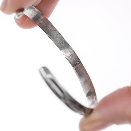 6.25" Vintage Navajo Stamped silver cuff bracelet - Estate Fresh Austin