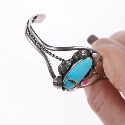 6.25" Vintage Navajo sterling and turquoise bracelet - Estate Fresh Austin