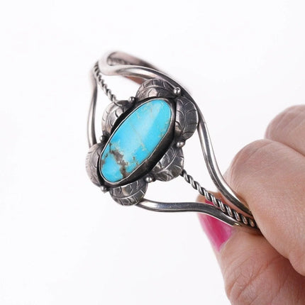 6.25" Vintage Navajo sterling and turquoise bracelet - Estate Fresh Austin