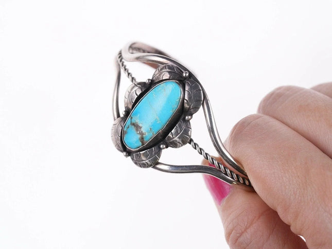 6.25" Vintage Navajo sterling and turquoise bracelet - Estate Fresh Austin
