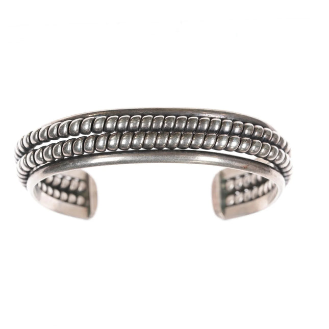 6.25" Vintage Navajo sterling twisted wire cuff bracelet - Estate Fresh Austin
