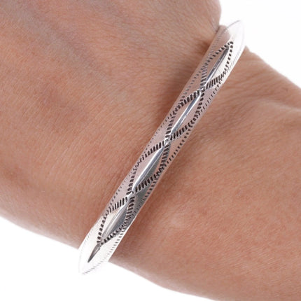 6.25" Vintage Navajo Thick Stamped bracelet - Estate Fresh Austin