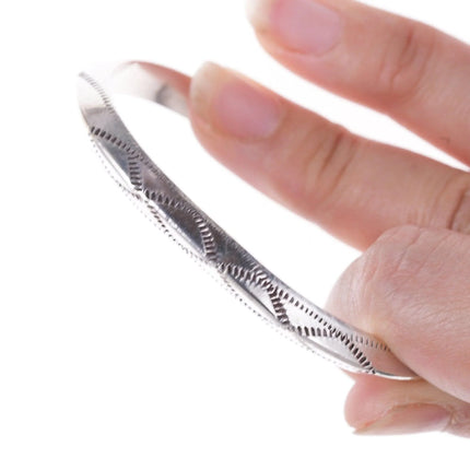 6.25" Vintage Navajo Thick Stamped bracelet - Estate Fresh Austin