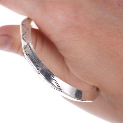 6.25" Vintage Navajo Thick Stamped bracelet - Estate Fresh Austin