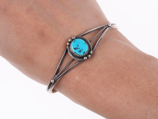 6.25" Vintage Southwestern sterling and turquoise bracelet s - Estate Fresh Austin