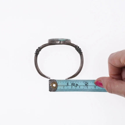 6.25" Vintage Southwestern sterling and turquoise bracelet u - Estate Fresh Austin