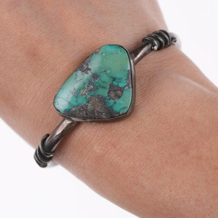 6.25" Vintage Southwestern sterling and turquoise bracelet u - Estate Fresh Austin