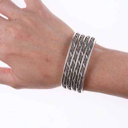 6.25" Vintage Southwestern sterling twisted wire bracelet - Estate Fresh Austin