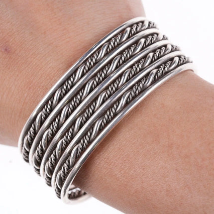 6.25" Vintage Southwestern sterling twisted wire bracelet - Estate Fresh Austin