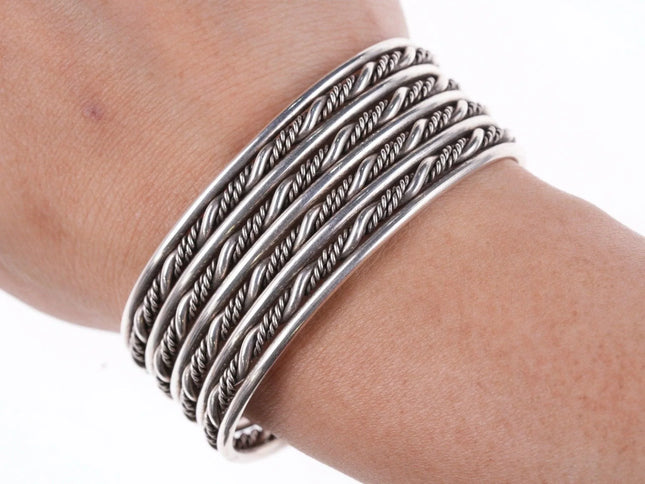 6.25" Vintage Southwestern sterling twisted wire bracelet - Estate Fresh Austin