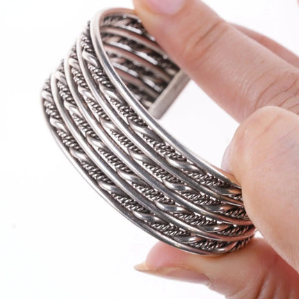 6.25" Vintage Southwestern sterling twisted wire bracelet - Estate Fresh Austin