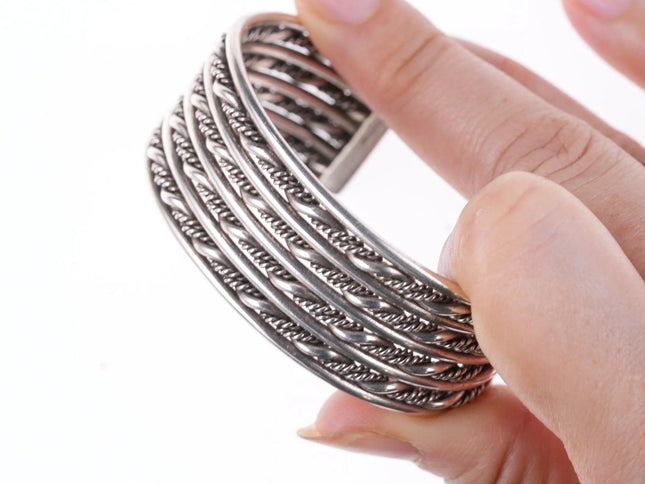 6.25" Vintage Southwestern sterling twisted wire bracelet - Estate Fresh Austin