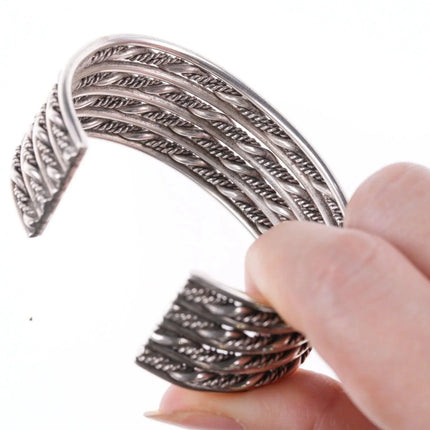 6.25" Vintage Southwestern sterling twisted wire bracelet - Estate Fresh Austin