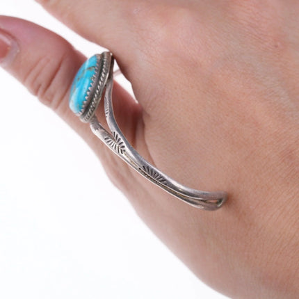 6.25" Vintage sterling and turquoise bracelet - Estate Fresh Austin