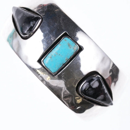 6.25" Vintage Sterling, turquoise and Jasper southwestern bracelet - Estate Fresh Austin