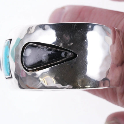 6.25" Vintage Sterling, turquoise and Jasper southwestern bracelet - Estate Fresh Austin