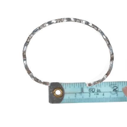 6.25" Vintage Zuni Mother of pearl fishscale inlay silver cuff bracelet - Estate Fresh Austin