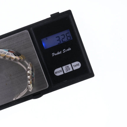 6.25" Vintage Zuni Silver Multi-Stone Channel inlay bracelet - Estate Fresh Austin