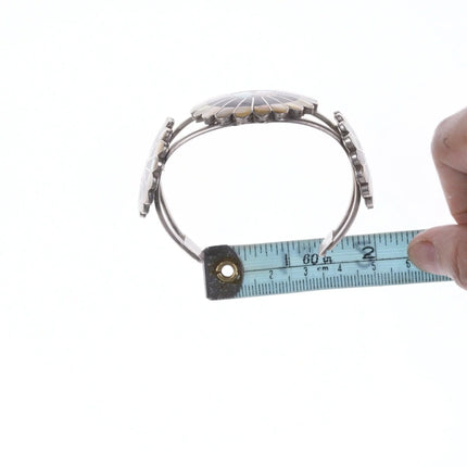 6.25" Vintage Zuni Silver Multi-Stone Channel inlay bracelet - Estate Fresh Austin