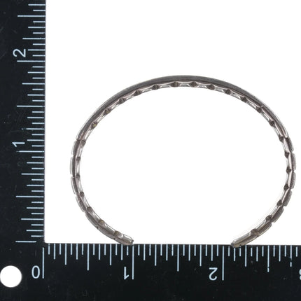 6.25" Vintage Zuni spiderweb turquoise flush inlay sterling cuff bracelet - Estate Fresh Austin