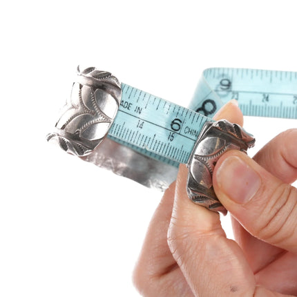 6.25" Vintage Zuni sterling carved turquoise cuff bracelet - Estate Fresh Austin