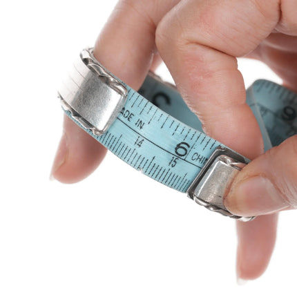 6.25" Vintage Zuni Turquoise and Shell channel inlay silver cuff bracelet - Estate Fresh Austin