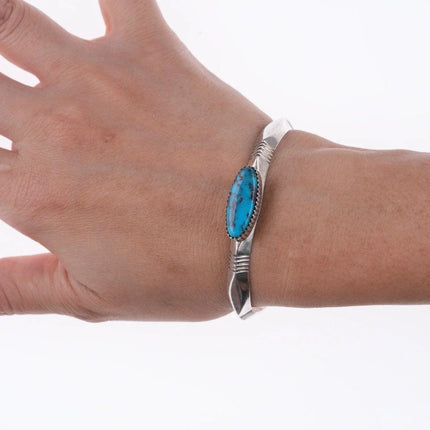 6.25" Will Denetdale Navajo sterling and turquoise bracelet - Estate Fresh Austin