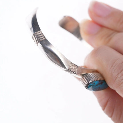 6.25" Will Denetdale Navajo sterling and turquoise bracelet - Estate Fresh Austin